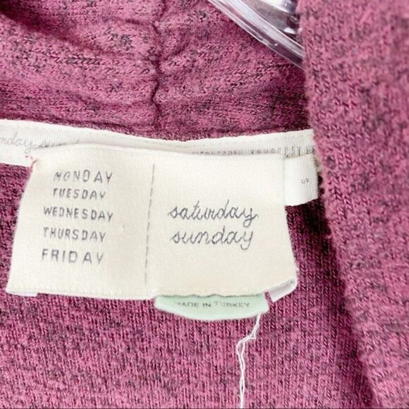 Anthropologie | Saturday Sunday | Maroon Fleece Cardigan Size Small - Picture 5 of 6